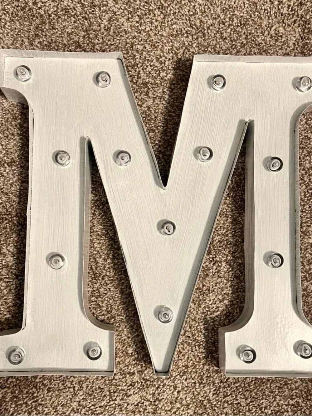 White Marquee Letter Wall Decor - Large Letter M